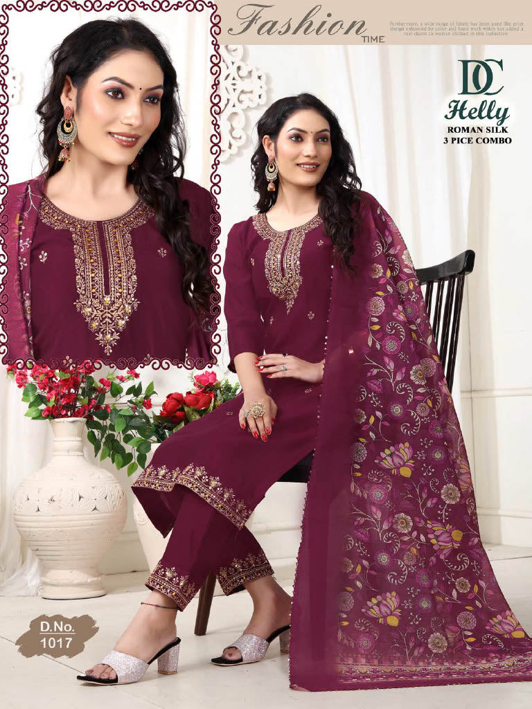 Helly - Elegant Roman Silk 3 Piece Suit Collection