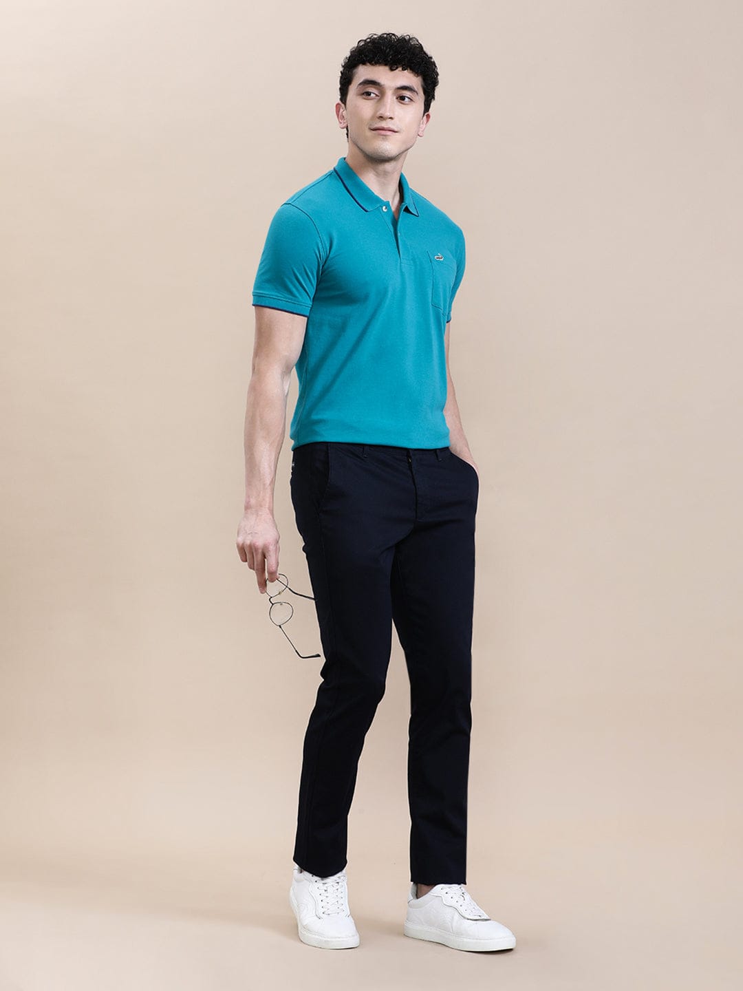 CROCODILE Jade Green Solid Polo T-Shirt with Pocket