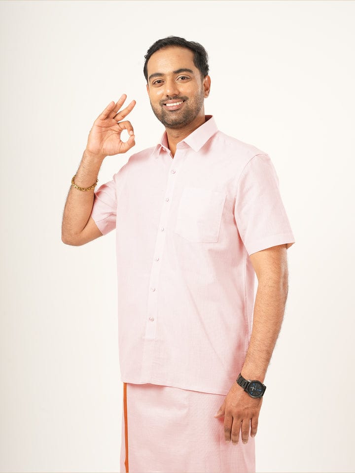 Kondattam Tissue Shirt & Dhoti Set- Copper