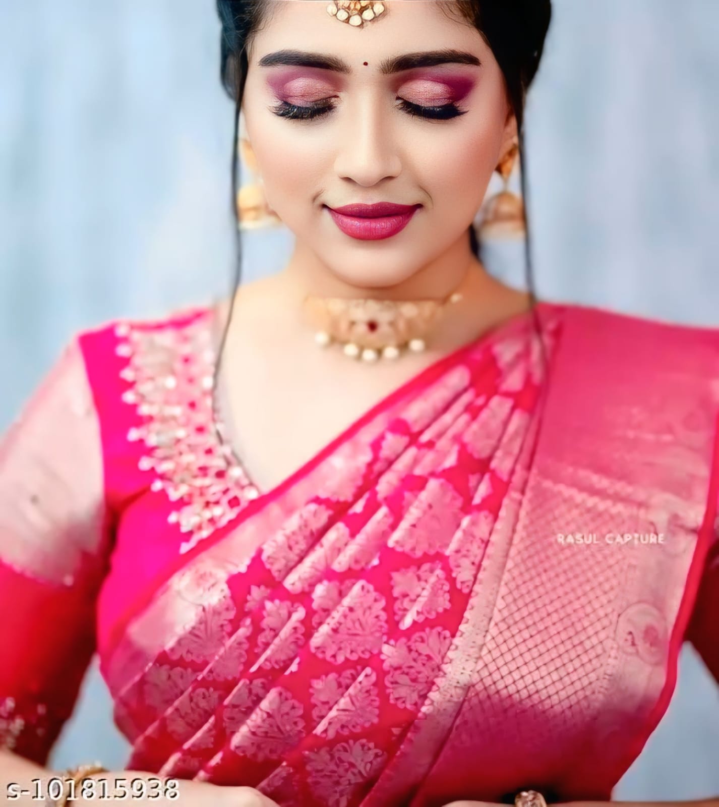 🌸 Royal Radiance Pink Kanjivaram Silk Saree 🌸