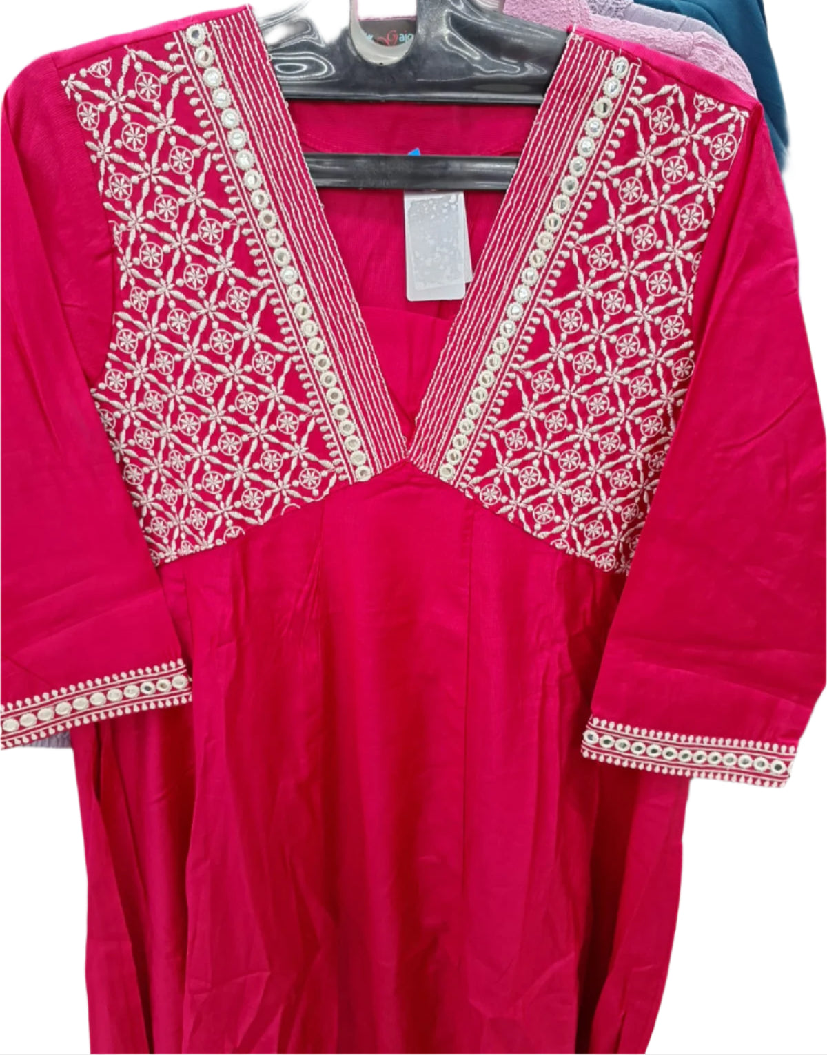 Royal Radiance Pink -Work Kurti – Festive & Elegant