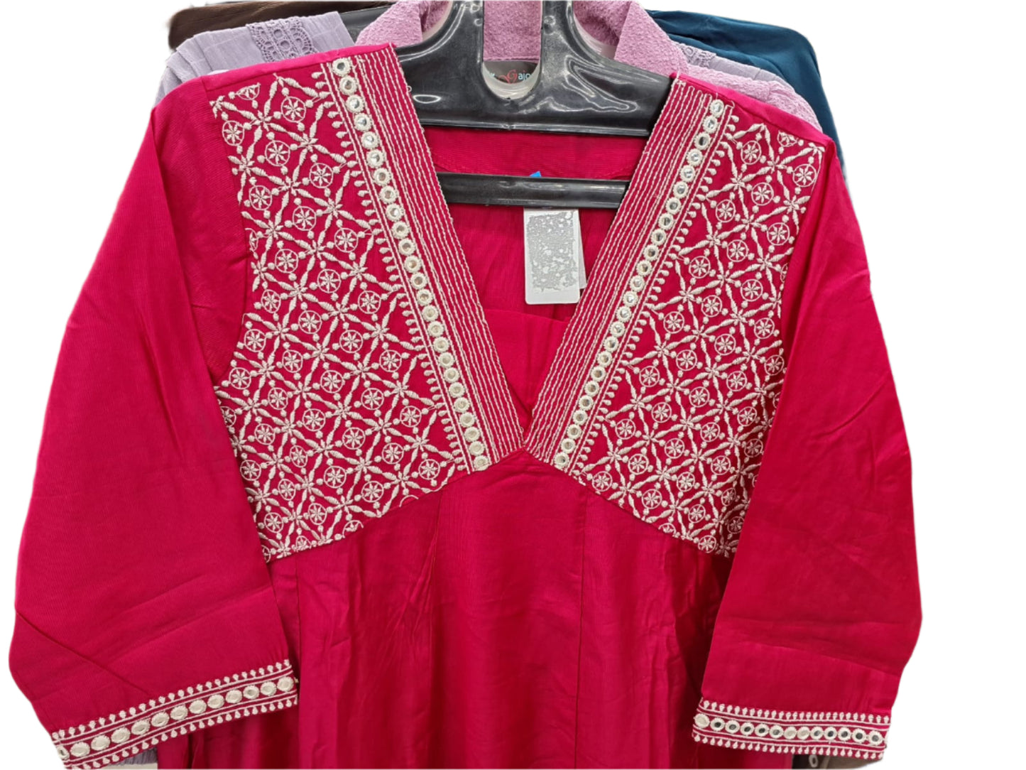 Royal Radiance Pink -Work Kurti – Festive & Elegant