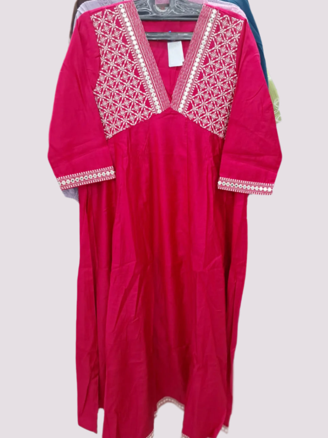 Royal Radiance Pink -Work Kurti – Festive & Elegant