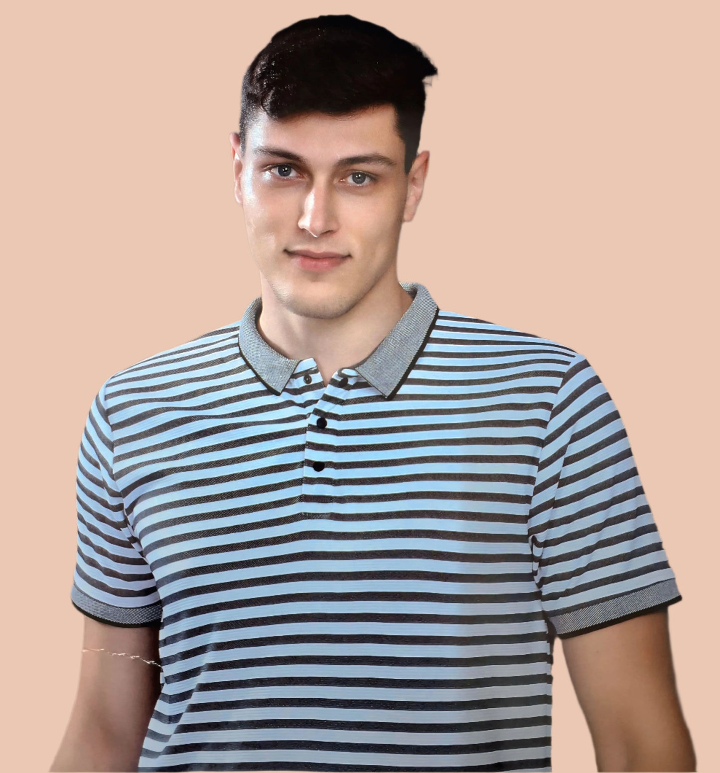 Two tshirt offer Classic Striped Polo T-Shirt for Effortless Style
