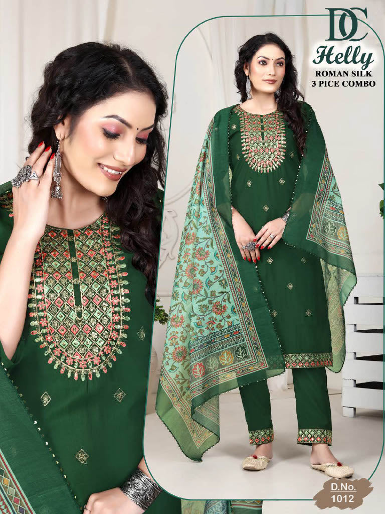 Helly - Elegant Roman Silk 3 Piece Suit Collection