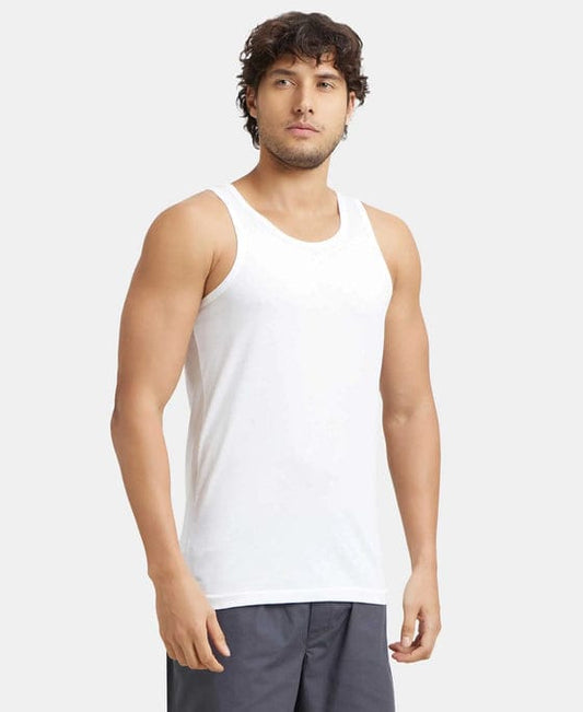 Jockey Super Combed Cotton Round Neck Sleeveless Vest - White