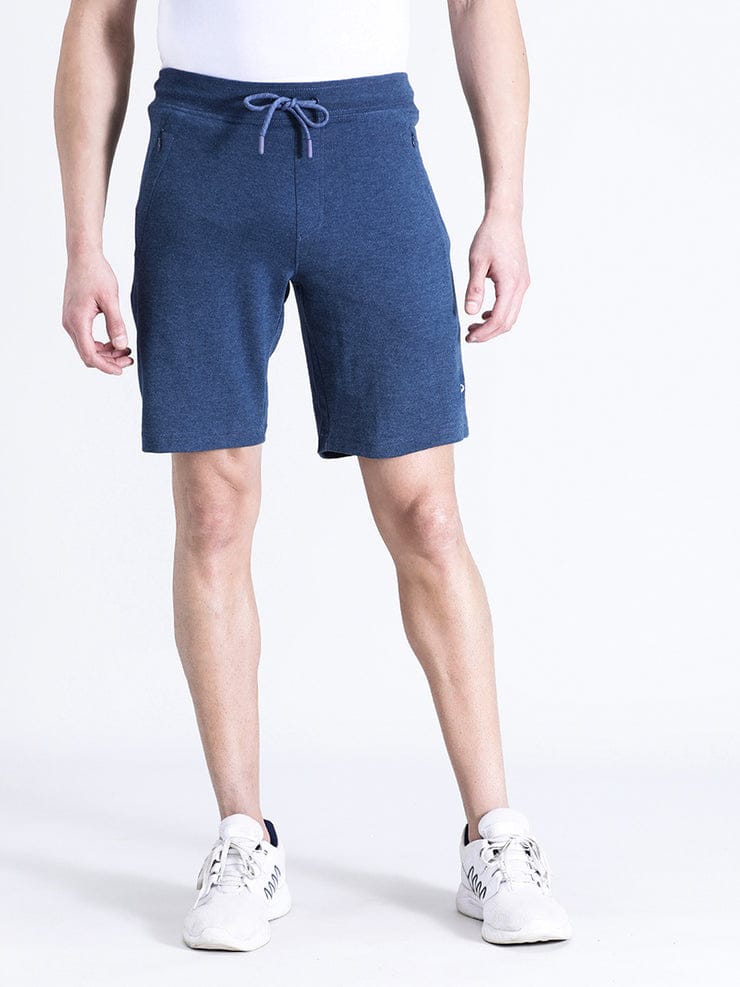 Solid Denim Melange Comfort Fit Track Shorts