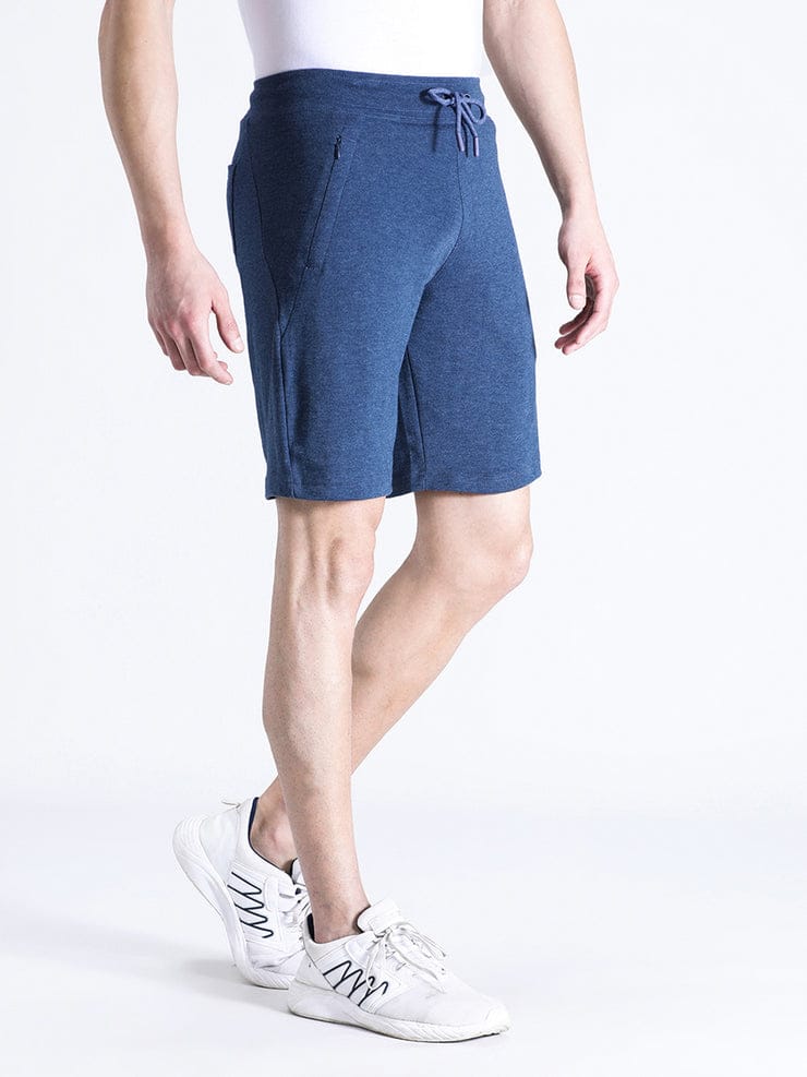 Solid Denim Melange Comfort Fit Track Shorts