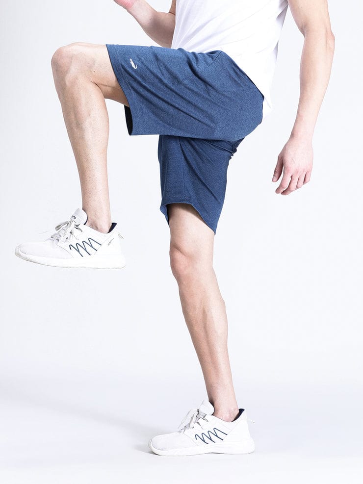 Solid Denim Melange Comfort Fit Track Shorts