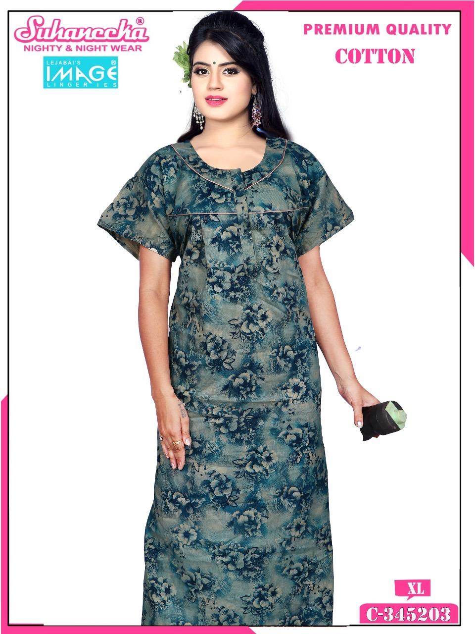 cozy nighty for women with floral print and stylish blue nighty