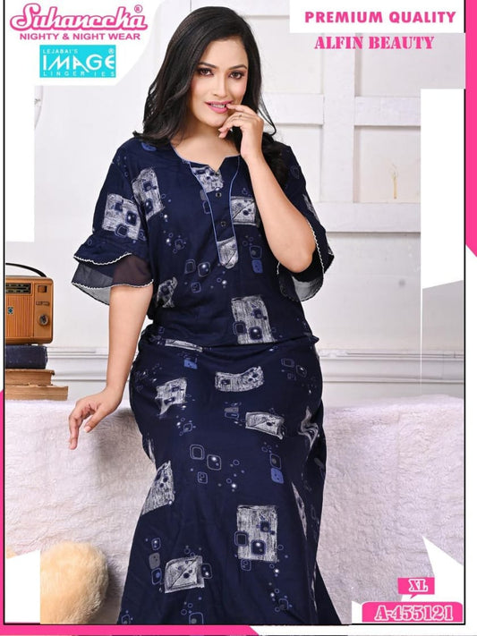 "Comfortable Night Dress with Unique Design"