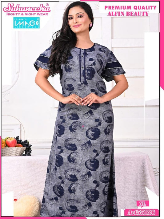 "Stylish Nightwear for Women - Gray and Dark Blue"
