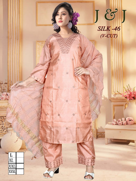 "Aurora Bloom: Exquisite Peach Salwar Kameez"
