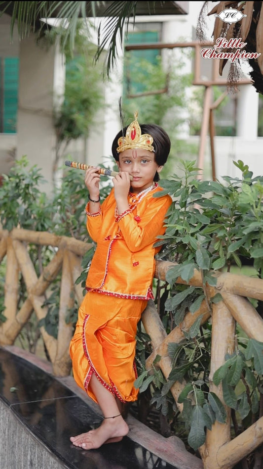 Traditional Indian Boy's Outfit for Janmashtami Celebrations