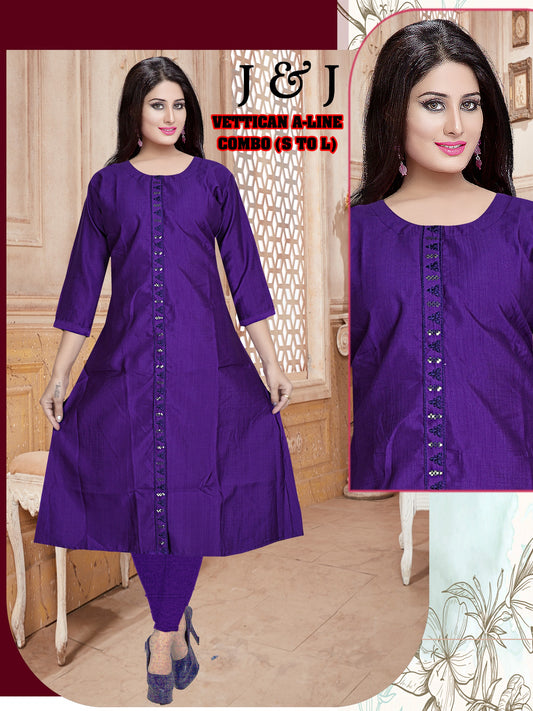 vettican vogue a-line kurti with embroidery
