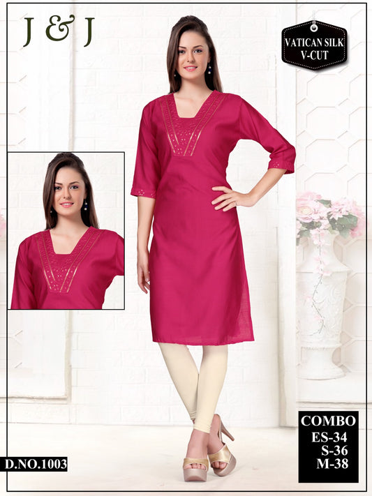 Silk V-Cut Kurti - A Timeless Fashion Statement