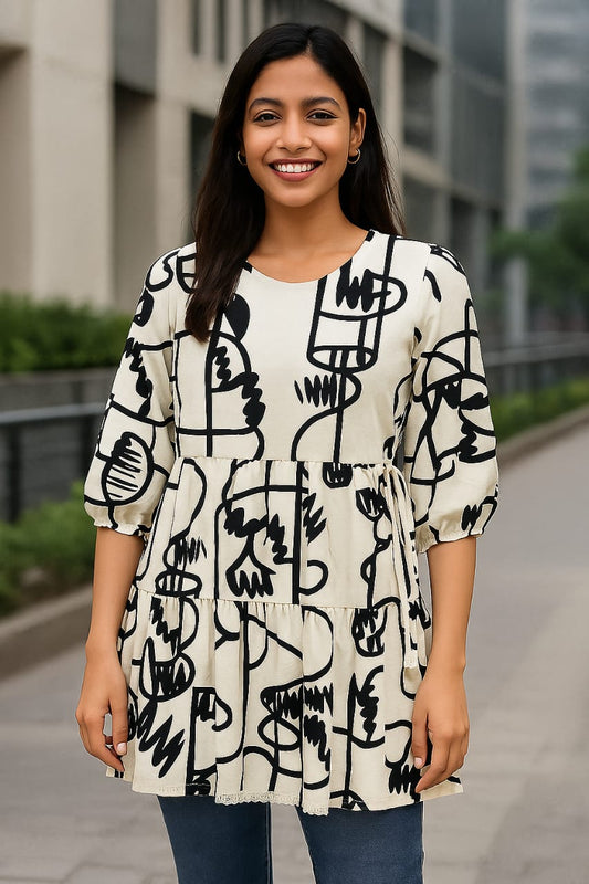 Urban Chic Abstract Printed Tunic Top⚡