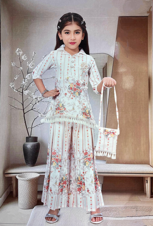 Graceful Floral Ethnic Set for Girls