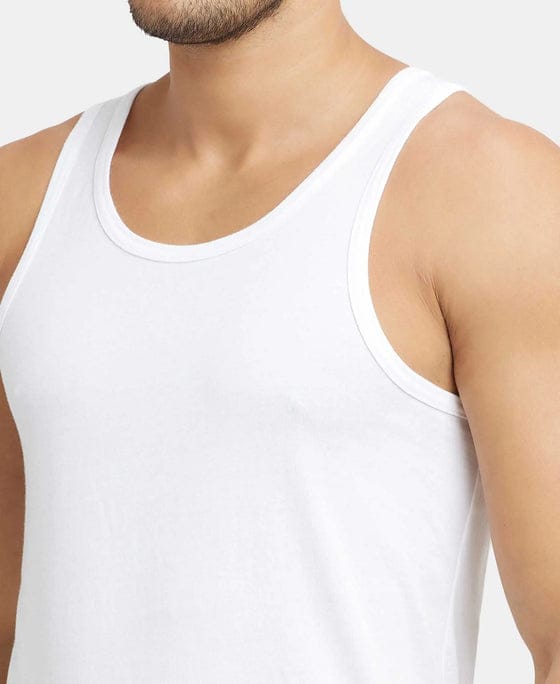 Jockey Super Combed Cotton Round Neck Sleeveless Vest - White