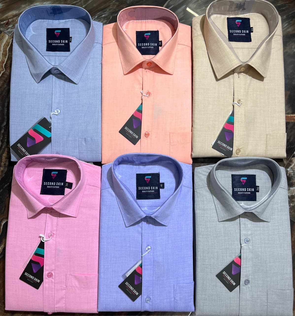 SECOND SKIN Ultimate Comfort Solid Dress Shirts