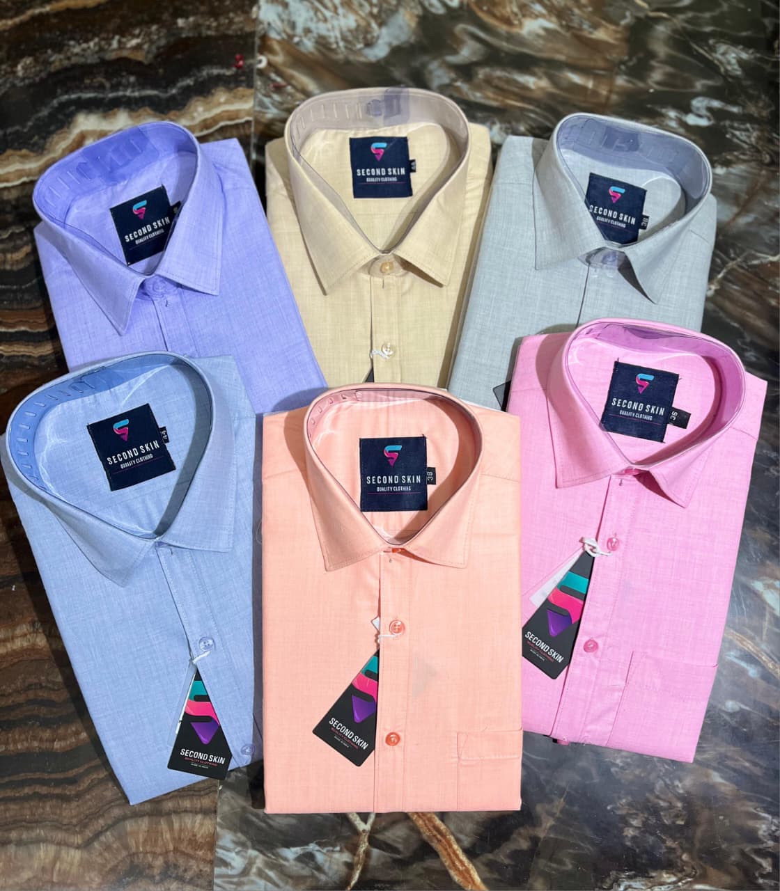 SECOND SKIN Ultimate Comfort Solid Dress Shirts