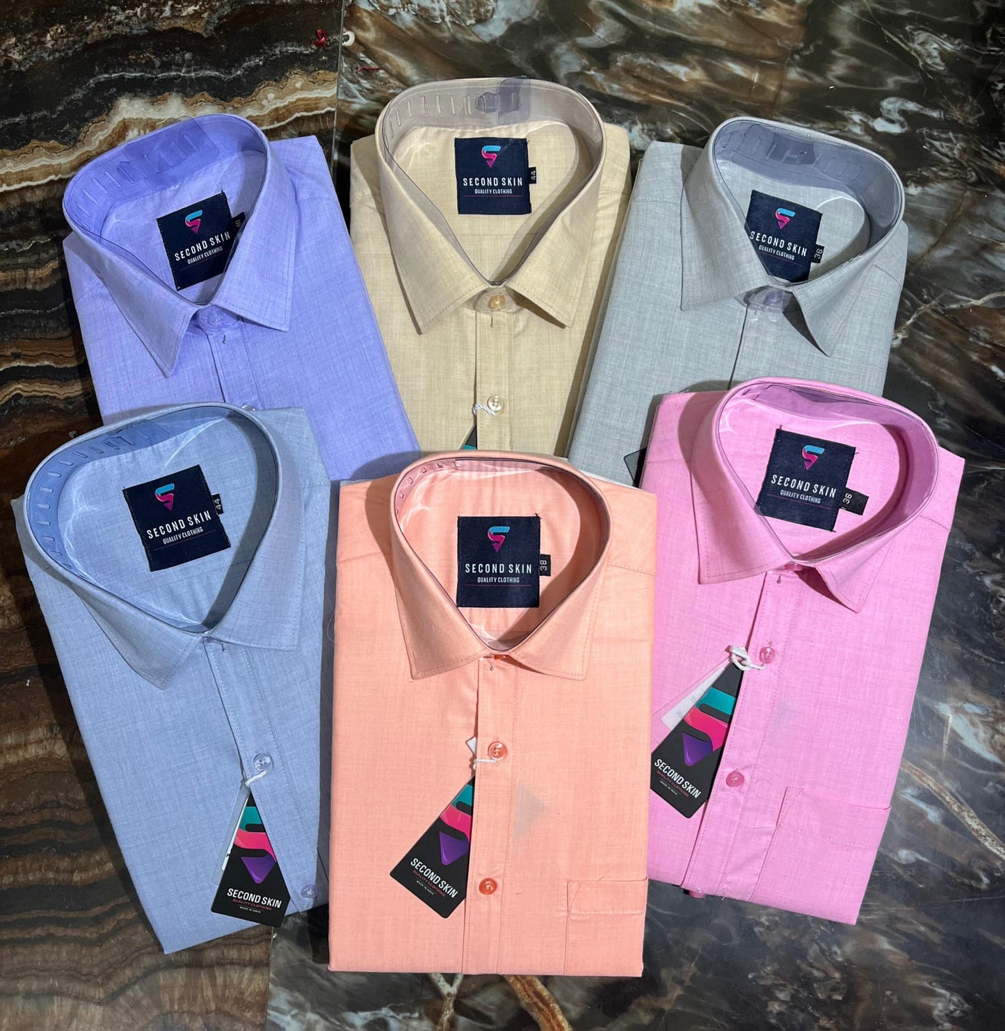 SECOND SKIN Ultimate Comfort Solid Dress Shirts